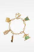 18k Gold Oval Link Asian Theme Charms