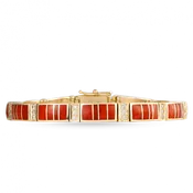 Coral Link Bracelet with Pavé Diamonds