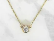 1/2ct diamond bezel solitaire nacklace