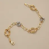 2-Tone Open Link Gold Bracelet 3.50g 14kt White and Yellow Gold
