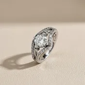 ¾ Round Diamond Engagement Ring Split Shank