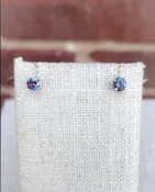 Alexandrite Studs in White Gold — Capone's Jewelry