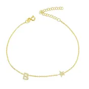 CZ INITIAL STAR BRACELET