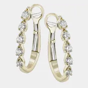18K Yellow Gold Diamond Hoops