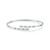 Aerial Marquise Flexible White Gold Bangle