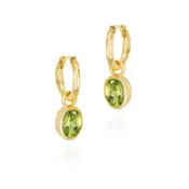 Sterling Silver Peridot Drop Earrings with 18K Gold Vermeil