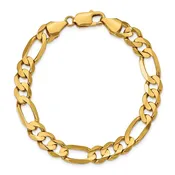 8.75mm Figaro Bracelet 14k Yellow Gold