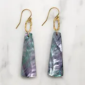 Abalone Pendulums & Hammered Links Earrings by Brin