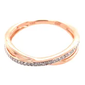0.10 CTW Round Diamond Solitaire Fashion Ring in 10K Rose Gold