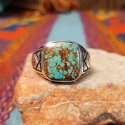 #8 Turquoise Ring by Terry Wood GJ-RNG-0676 Size 11.5