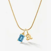 Ada Birthstone Initial Necklace