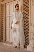 Ansha - Daisy Ivory Short Kurta Set with Salwar & Dupatta