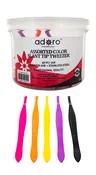 ADORO Assorted Color Slant Tip Tweezer 60pc / Jar