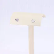 Asymmetrical Heart Stud Earrings in 14K White Gold, 6mm
