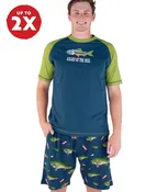 Asleep At the Reel Men's Pajama Short Set