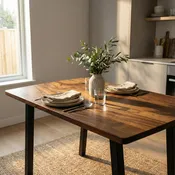 Compact Solid Walnut Dining Table – 48″×32″