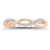 10Kt Rose Gold Infinity Twist 0.10cttw Diamond Ring
