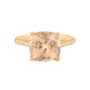 10MM PINK MORGANITE CUSHION RING