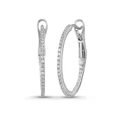 14KW Diamond Round Hoop Earring