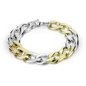 15mm Curb Chain Bracelet Gold Silver Stainless Steel Rocker Biker 9-IN