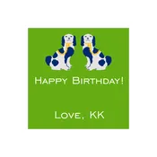 ANTIQUE DOGS PERSONALIZED SQUARE GIFT STICKERS
