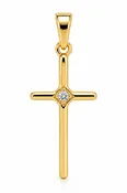 14K Gold Diamond Cross Necklace