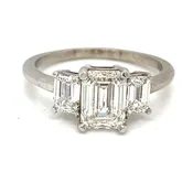 14KT 2.2 Carat Emerald 3 Stone Ring