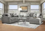 Affordable Furniture 6003 Posh Grey Reversible Sofa Chaise with Floating Ottoman