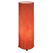 24 Inch Cocoa Leaf Cylinder Table Lamp Red