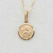 14k Gold Angel Pendent Charm with Chain
