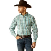 Arias&reg; Men’s Blue Stripe Wrinkle Free Gordie Fitted LS Shirt