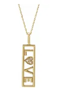 14K Yellow .02 CTW Natural Diamond Love 18" Necklace — Design Studio Jewelry