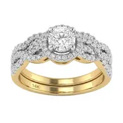 0.96ct 14K Yellow Gold Lab Grown Diamond Ring Size 6.5