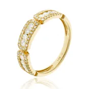 3 Station Rectangle Diamond Band