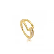 0.06 CTW Beaded Diamond Fashion Ring in 14K Yellow Gold