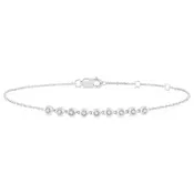 10K White Gold Diamond Bezel Fashion Bracelet, 0.20Carat TW