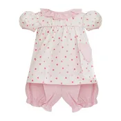 Anabelle Pink Patch Heart Bloomer Set