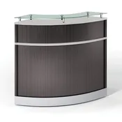 Cosmo Curved Reception Corner with Curved Glass Counter — Stow's Office Furniture