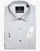 White shirt with grey striped