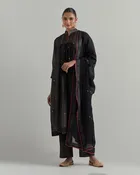 Black Block Printed Chanderi Suit