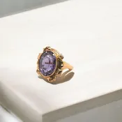 14 Karat Rosé Gold Vintage Ring with Amethyst