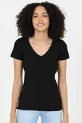 All Day RIbbed V-Neck T-Shirt - Black