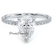 1.5 Carat Pear Shape Petite Micropavé Wire Basket