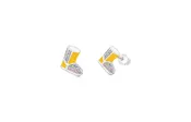 Boots Yellow Crystal White Gold Palladium Plating Hypoallergenic Kids Screwback Stud Earrings Surgical Titanium Posts