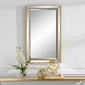 Casa Bella Living Beveled Mirror With Gold Beading