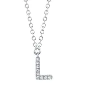 0.03CT 14K W/G DIAMOND NECKLACE - INITIAL L