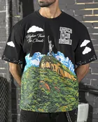 Clouds Premium Embellished Mens Tee Black