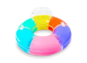 42 Inch Rainbow Pool Ring with Backrest & Handles | Inflatable Pool Chair
