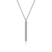 14K W Gold 0.27ctw G/SI2 Vertical Diamond Bar Pendant