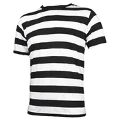 Adult Black and White Striped Short Sleeve T-Shirt